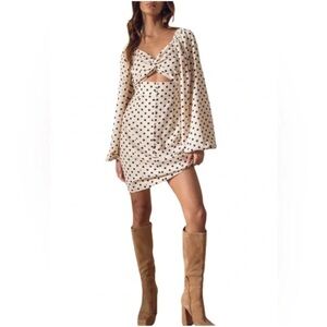 NWT-Line &Dot / Women's Harlow Polka Dot Cut-Out Minidress(XS)
